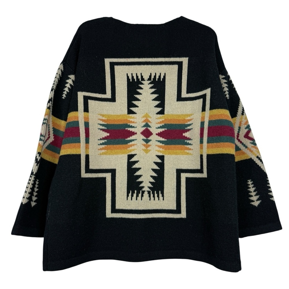 Pendleton Wide Neck Wool Pullover Graphic Sweater - Picture 2 of 4